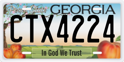 GA license plate CTX4224