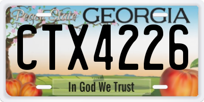 GA license plate CTX4226