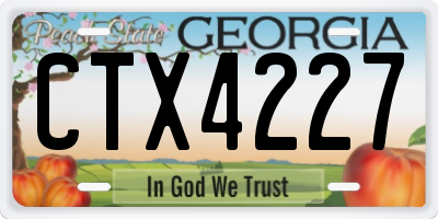 GA license plate CTX4227