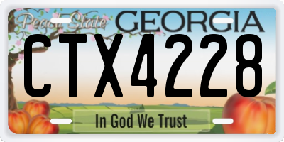 GA license plate CTX4228