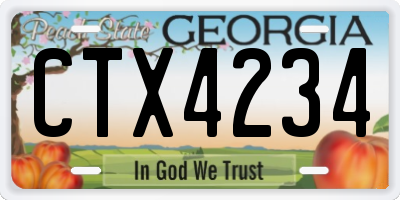 GA license plate CTX4234