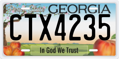 GA license plate CTX4235