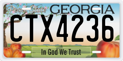 GA license plate CTX4236