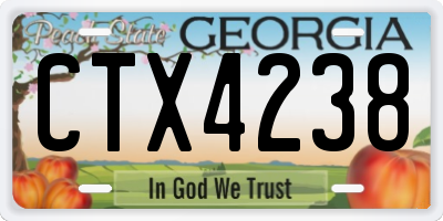 GA license plate CTX4238