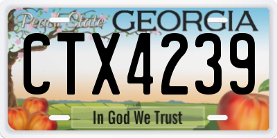 GA license plate CTX4239