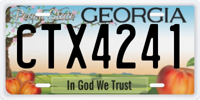 GA license plate CTX4241