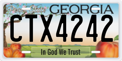 GA license plate CTX4242