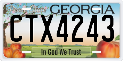 GA license plate CTX4243