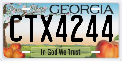 GA license plate CTX4244