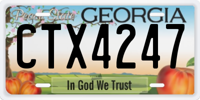 GA license plate CTX4247
