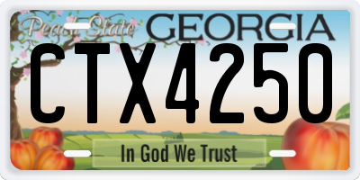 GA license plate CTX4250