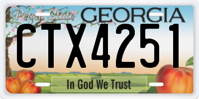 GA license plate CTX4251