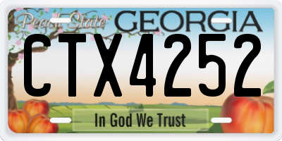 GA license plate CTX4252
