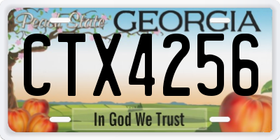 GA license plate CTX4256