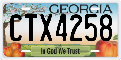 GA license plate CTX4258