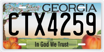 GA license plate CTX4259