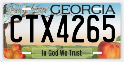 GA license plate CTX4265