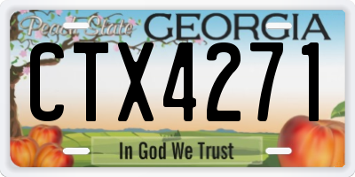 GA license plate CTX4271