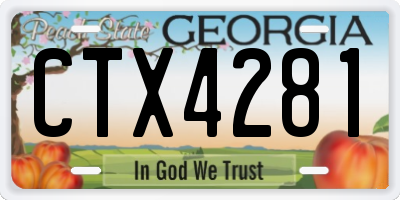 GA license plate CTX4281