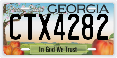 GA license plate CTX4282