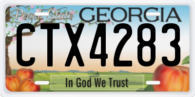 GA license plate CTX4283