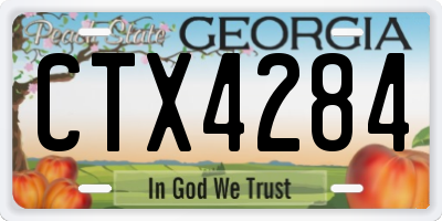 GA license plate CTX4284
