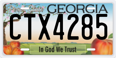GA license plate CTX4285