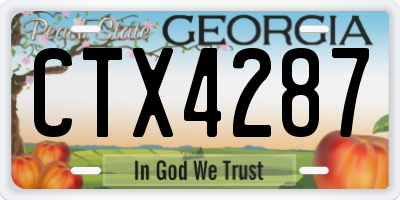GA license plate CTX4287