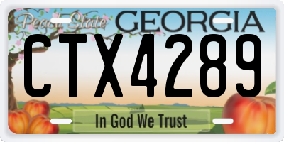 GA license plate CTX4289