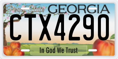 GA license plate CTX4290