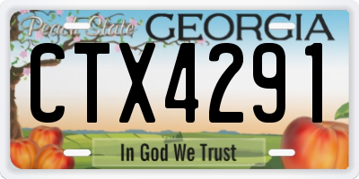 GA license plate CTX4291