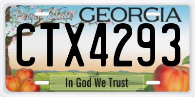 GA license plate CTX4293