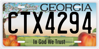 GA license plate CTX4294
