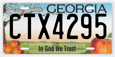 GA license plate CTX4295