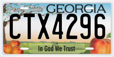 GA license plate CTX4296