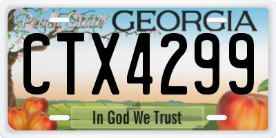 GA license plate CTX4299