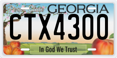GA license plate CTX4300