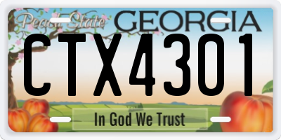 GA license plate CTX4301