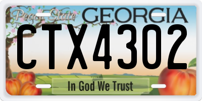 GA license plate CTX4302