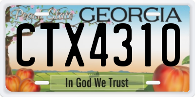 GA license plate CTX4310