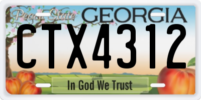 GA license plate CTX4312