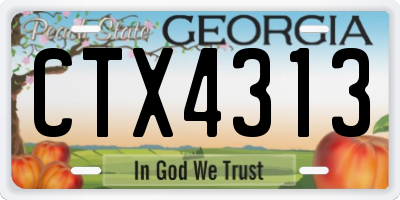 GA license plate CTX4313