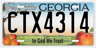 GA license plate CTX4314