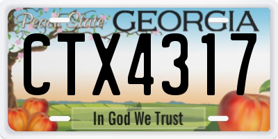 GA license plate CTX4317