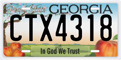 GA license plate CTX4318
