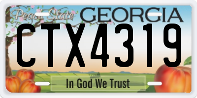 GA license plate CTX4319