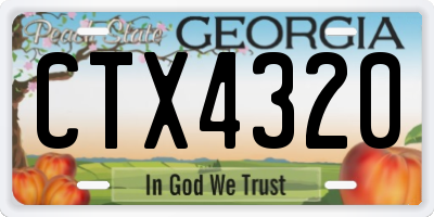 GA license plate CTX4320
