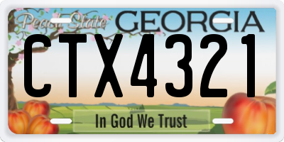 GA license plate CTX4321