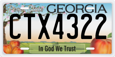 GA license plate CTX4322