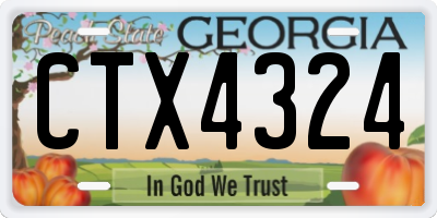GA license plate CTX4324